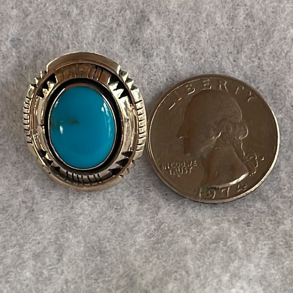 Turquoise & Sterling Earrings - Picture 2 of 4